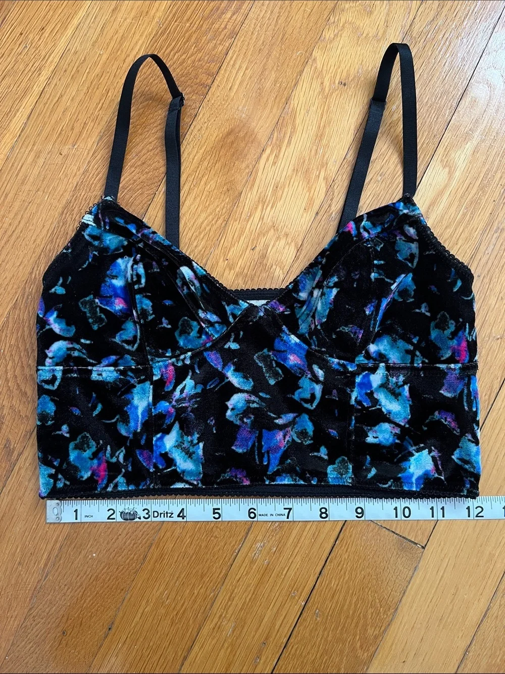 Intimately Free People Size S Floral Velvet Corset Style Crop Top / Bralette